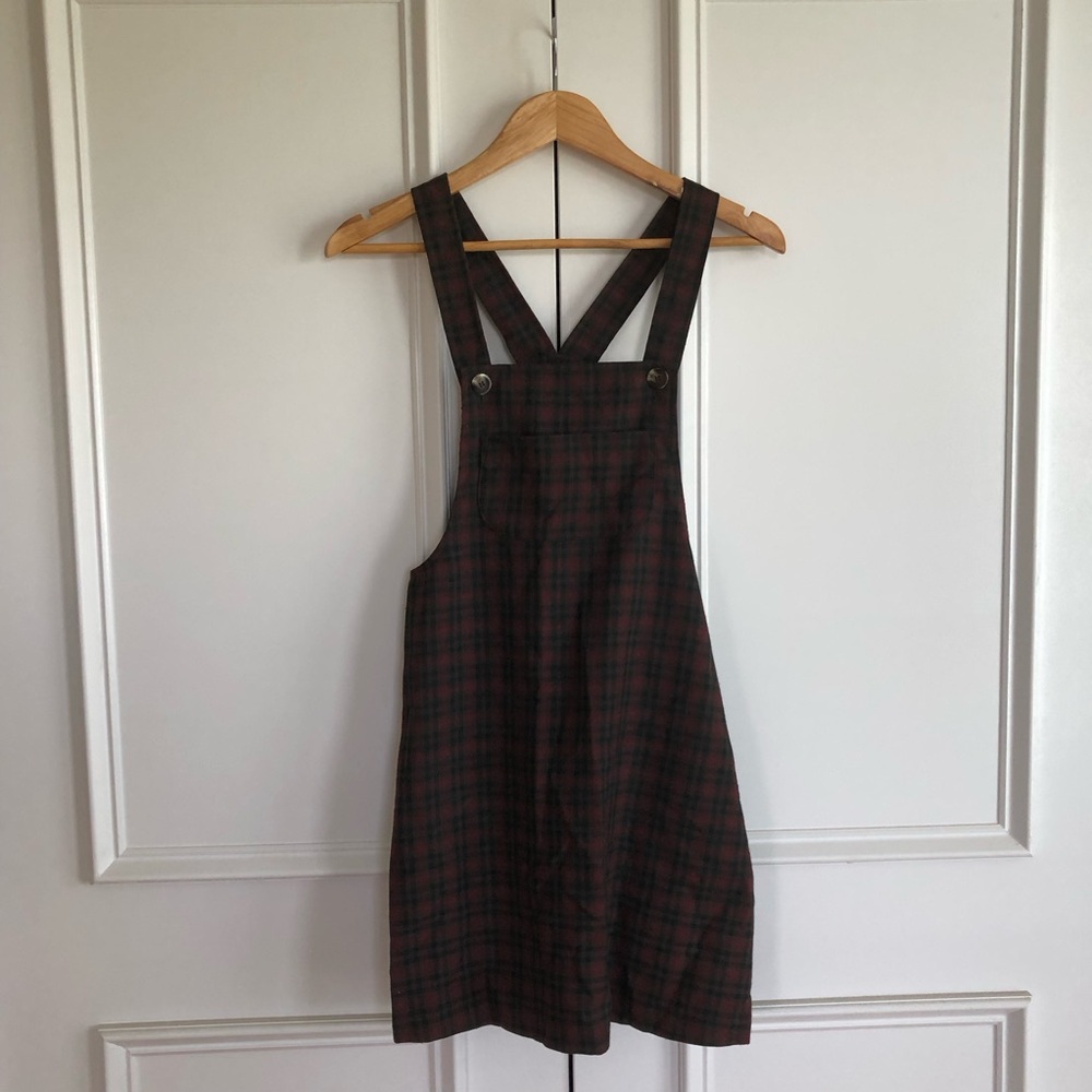 Tracy Evans Plaid Overall Dress Vintage Junior Size 3